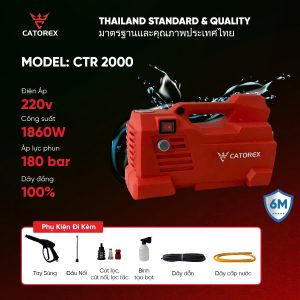 Máy Xịt Rửa Xe CATOREX CTR 2000, 1860W – Áp Lực Mạnh Mẽ, Thiết Kế Tiện Lợi
