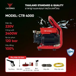 Máy Xịt Rửa Xe CATOREX CTR 4000, 2400W – Mạnh Mẽ, Ổn Định, Bền Bỉ